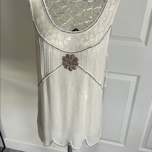 Matthew Williamson White Beaded Silk Tank Top 8